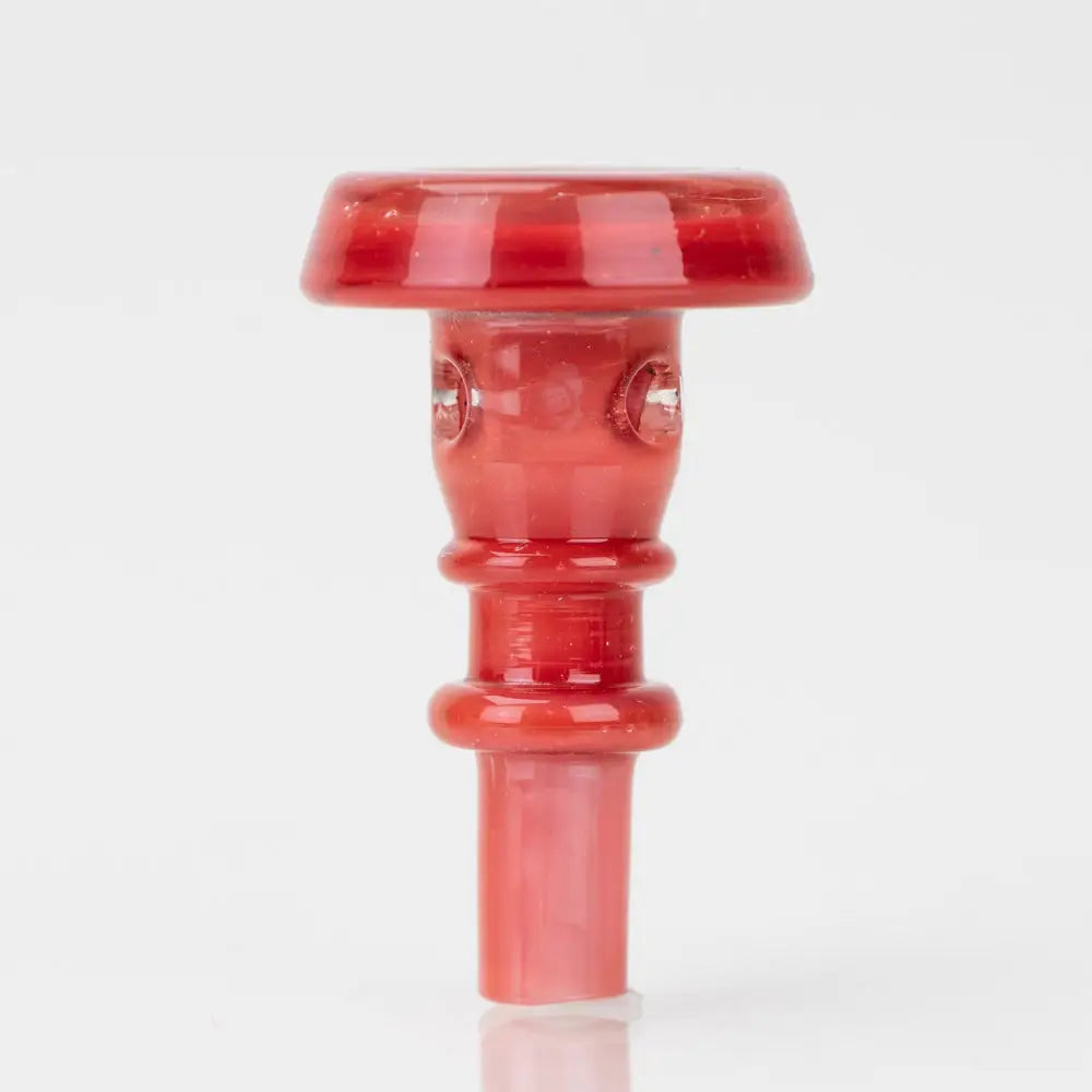 Translucent red Empire Glassworks Puffco Joystick Firestone mouthpiece with crystal accents