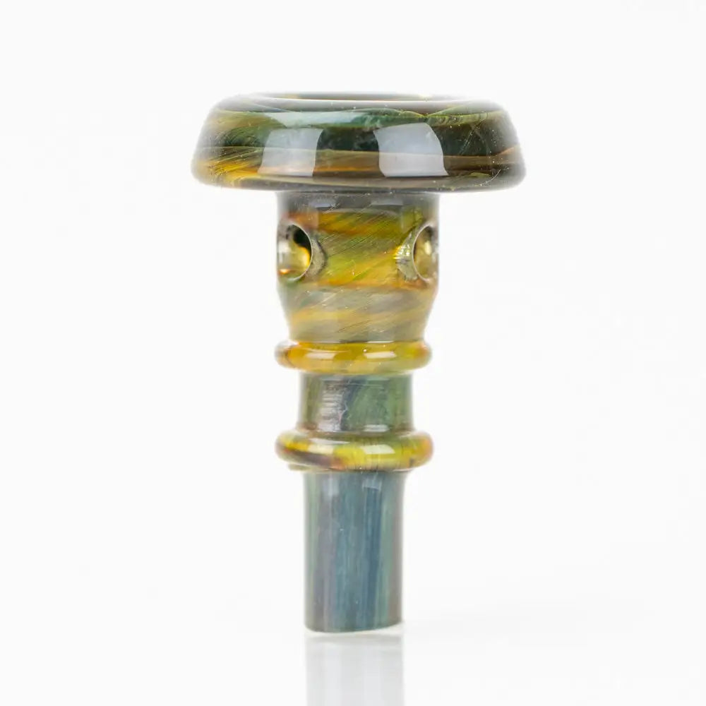 Empire Glassworks Puffco Joystick vintage bong bowl for Puffco Peak Pro in green, yellow, amber swirls