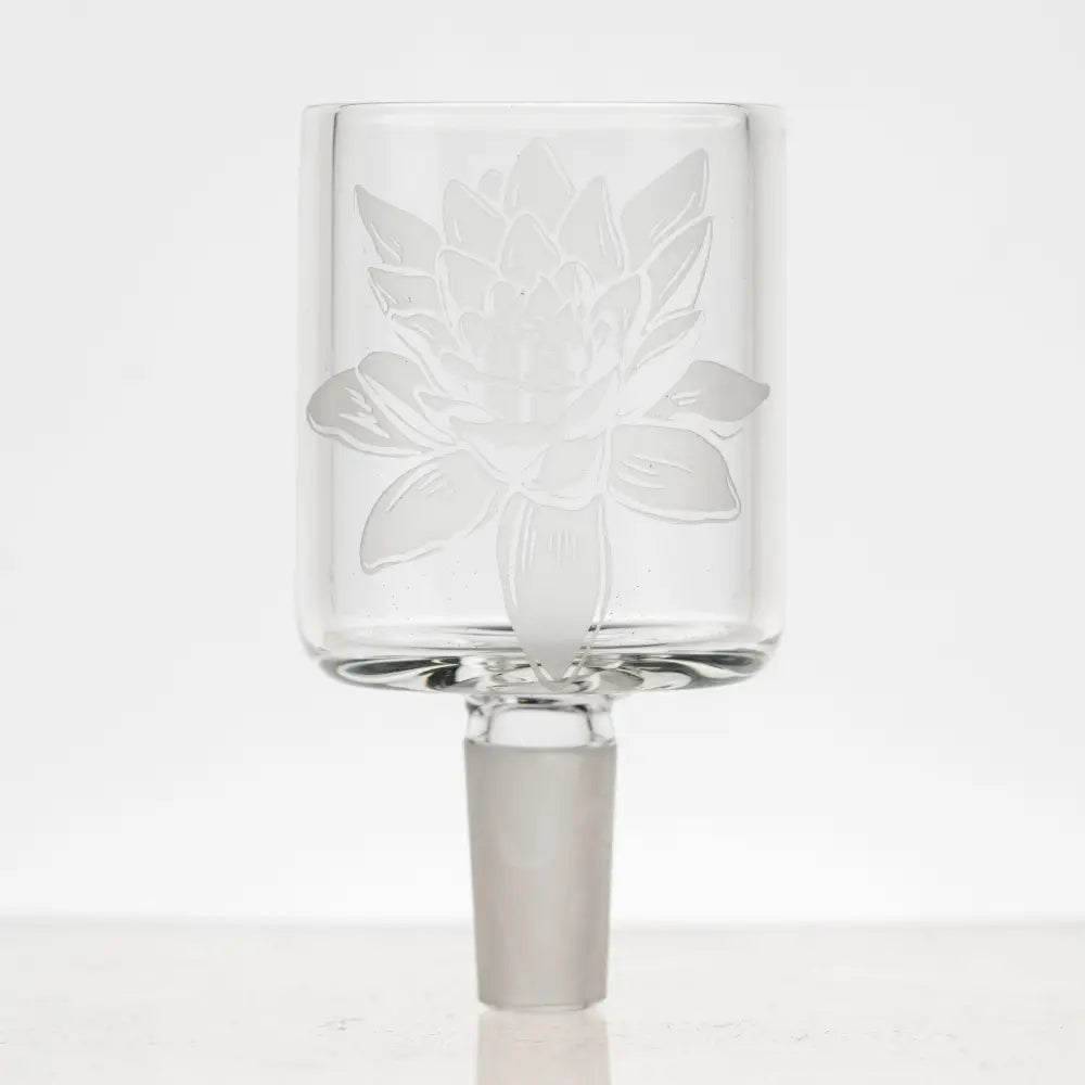 Empire Glassworks Puffco Proxy 14mm male attachment with etched lotus banger