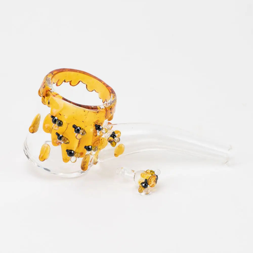 Empire Glassworks Puffco Proxy Attachment: Translucent Amber Beehive Sherlock Pipe