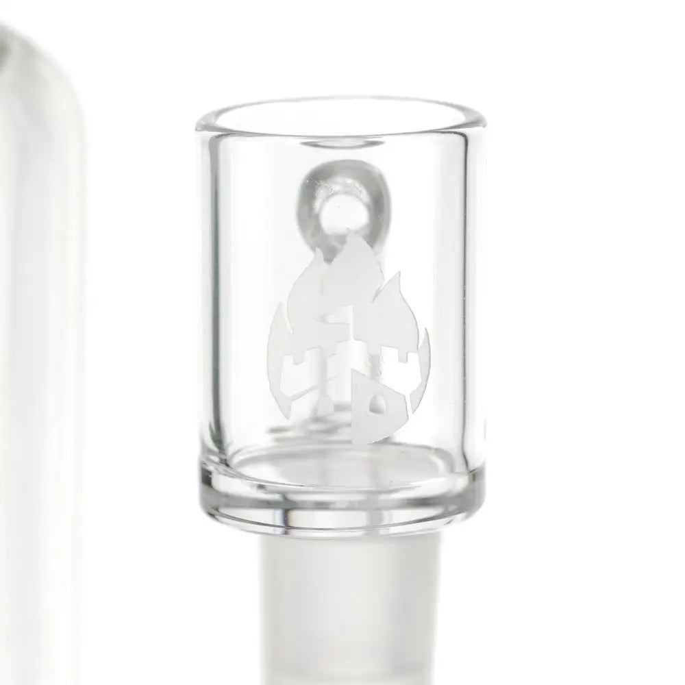 Empire Glassworks quartz banger with etched frosted flame logo