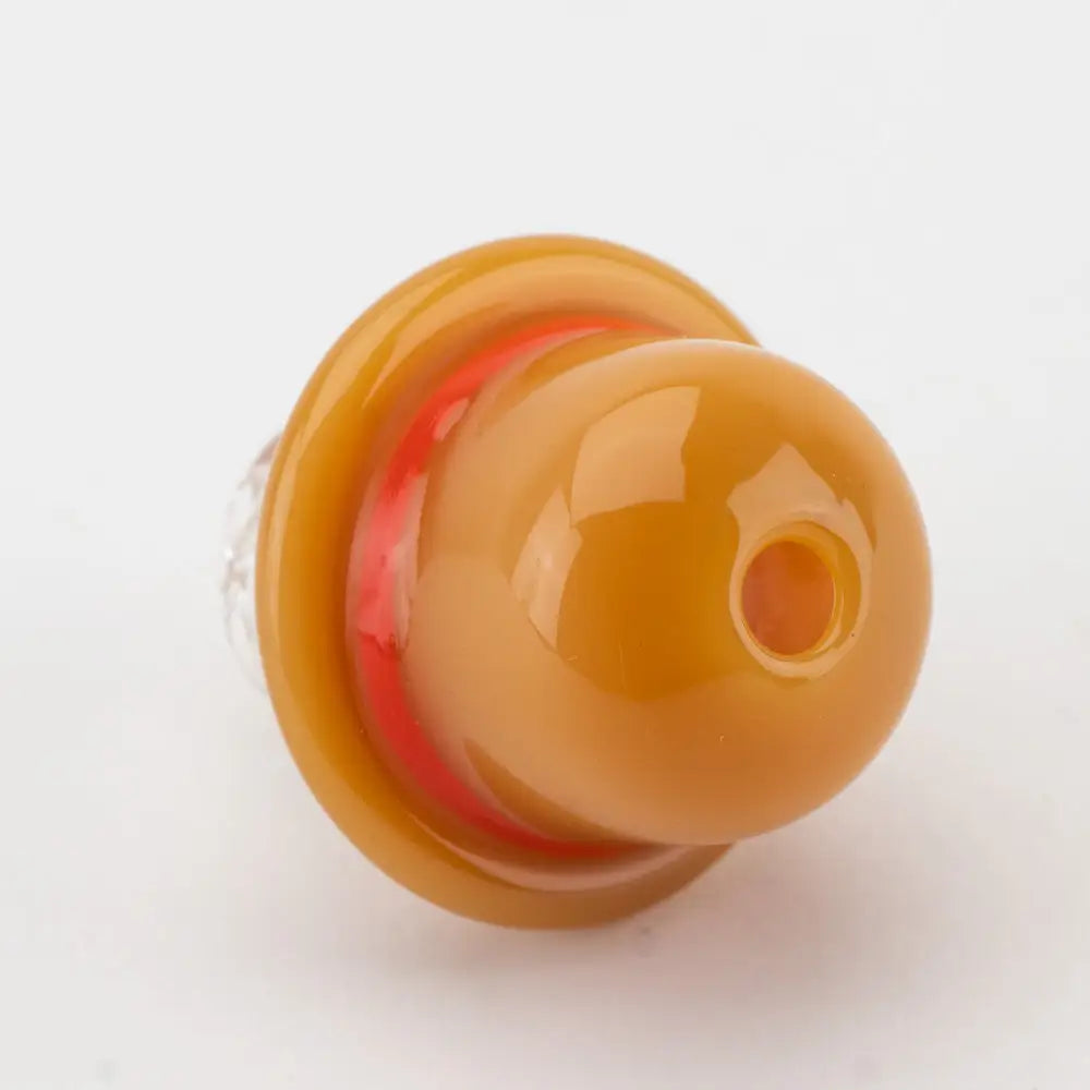 Empire Glassworks amber glass spinner cap carb cap with red ring hole