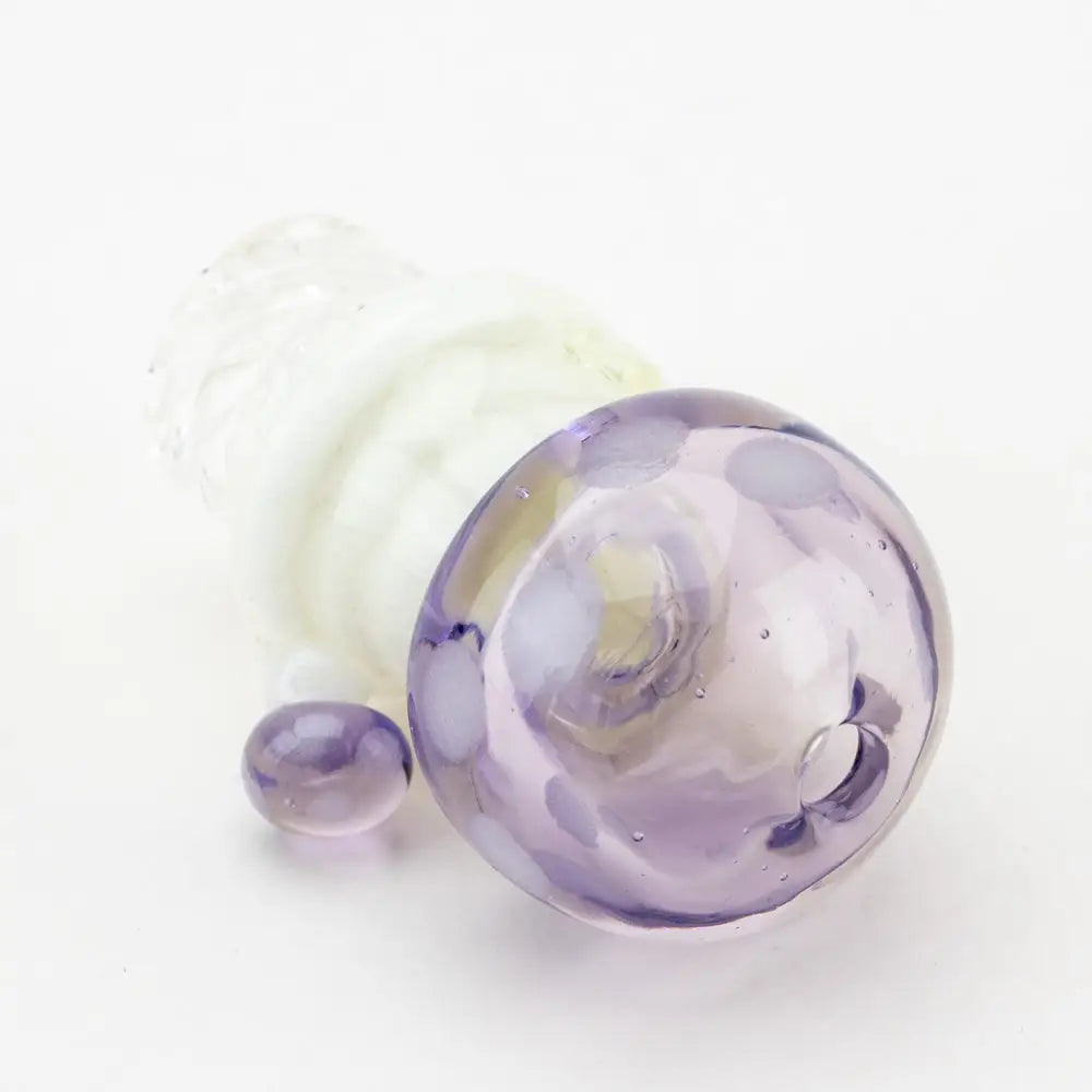 Empire Glassworks Spinner Cap Carb Cap with purple glass pipe
