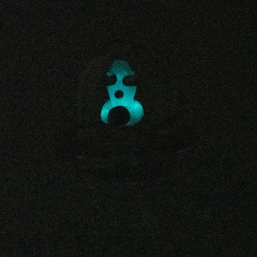 Glowing teal Empire Glassworks spinner cap carb cap with ghost toy design