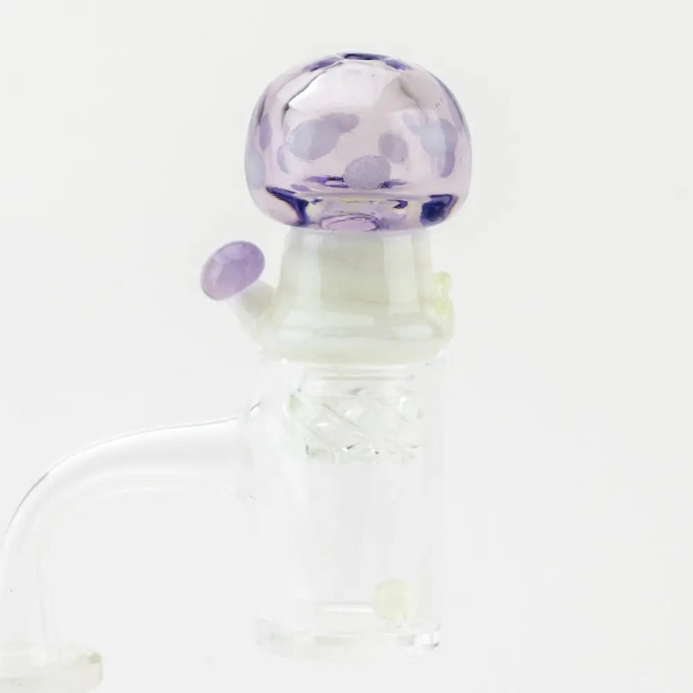 Empire Glassworks Spinner Cap Carb Cap with purple glass mushroom design