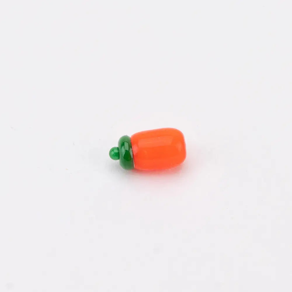 Empire Glassworks Sriracha spinner cap carb cap with glossy orange and green glass carrot bead
