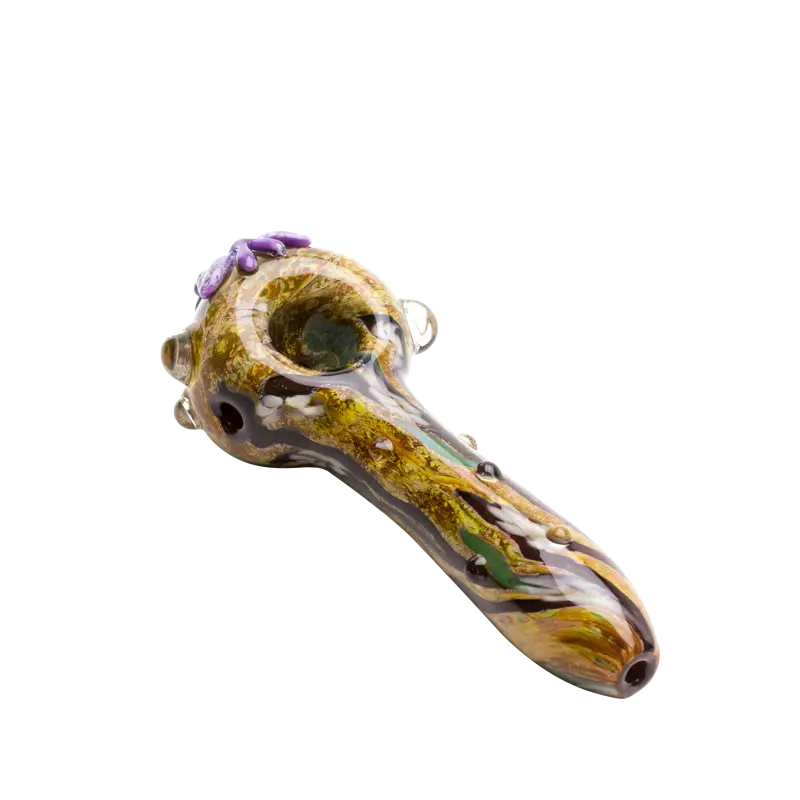 Empire Glassworks Viola Butterfly spoon pipe in amber, green, brown hues