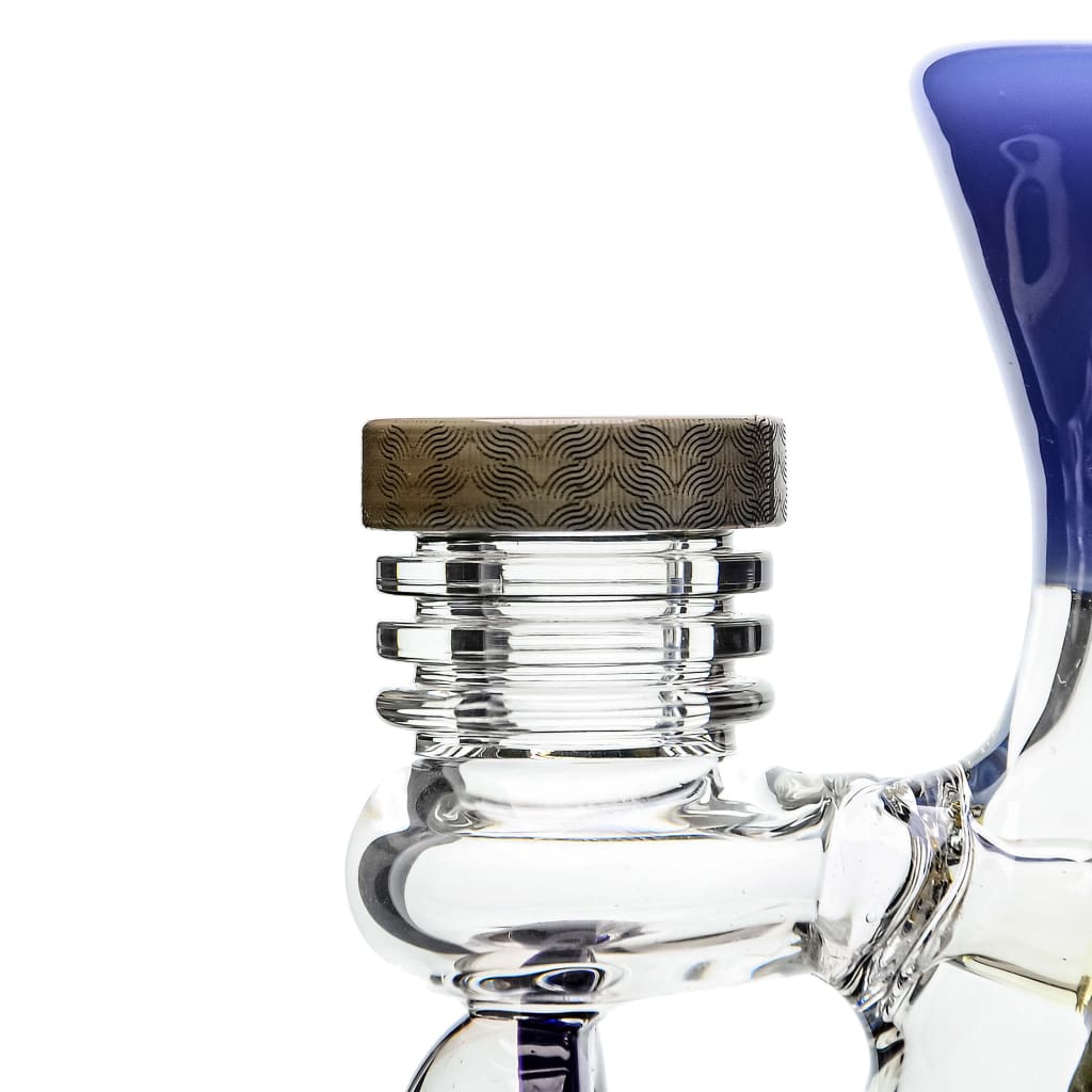 Etch Dab Rig V2 with Slitted Cut Perc and Thick Glass featuring gray textured cap