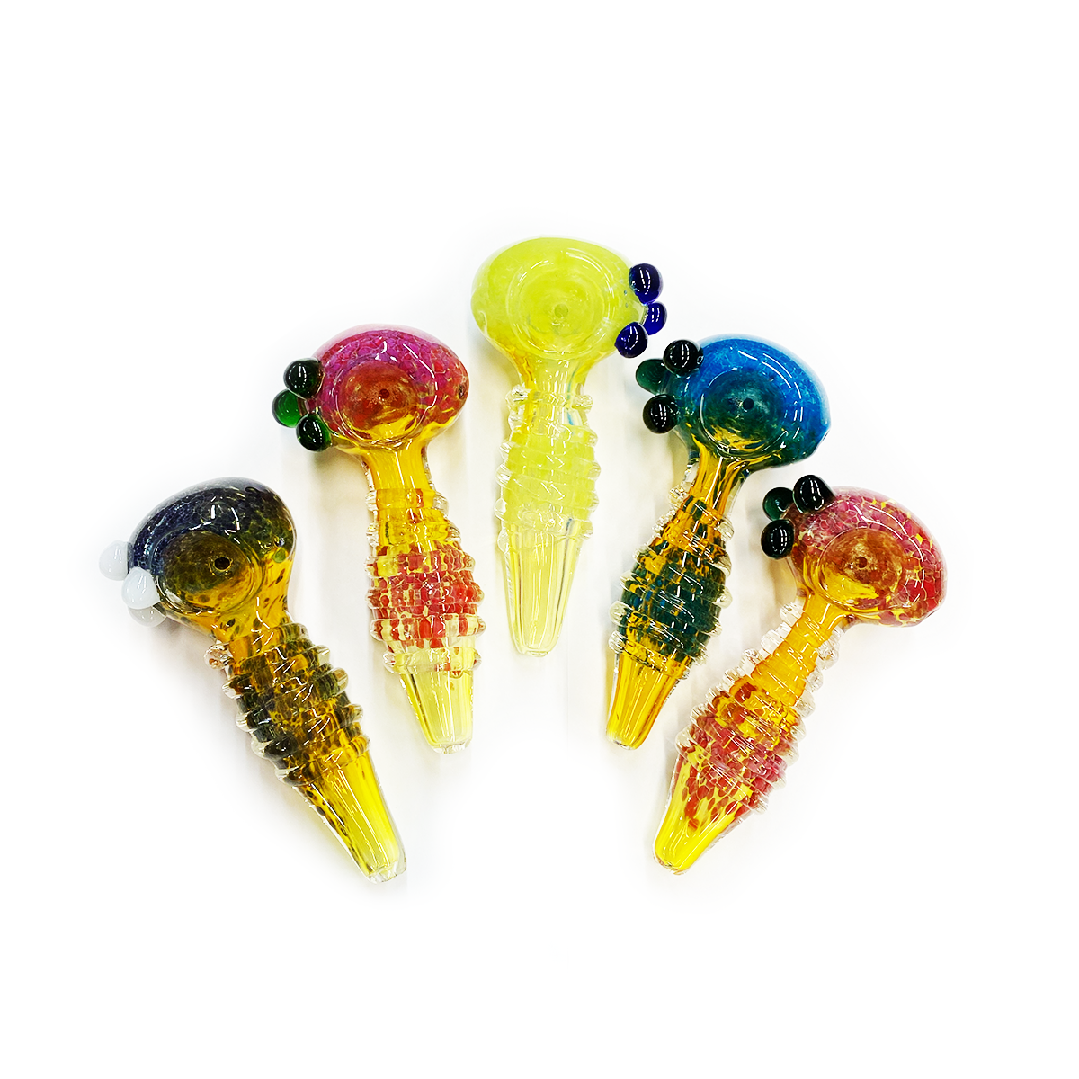 Fume Glass Frit Ring Hand Pipe - 4.5 Inch