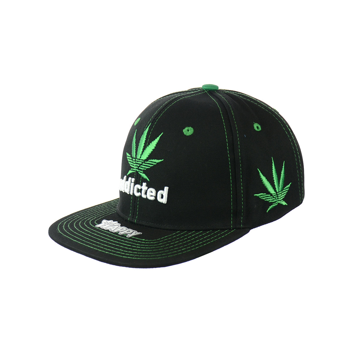 Embroidered Leaf Cotton Snapback Hat