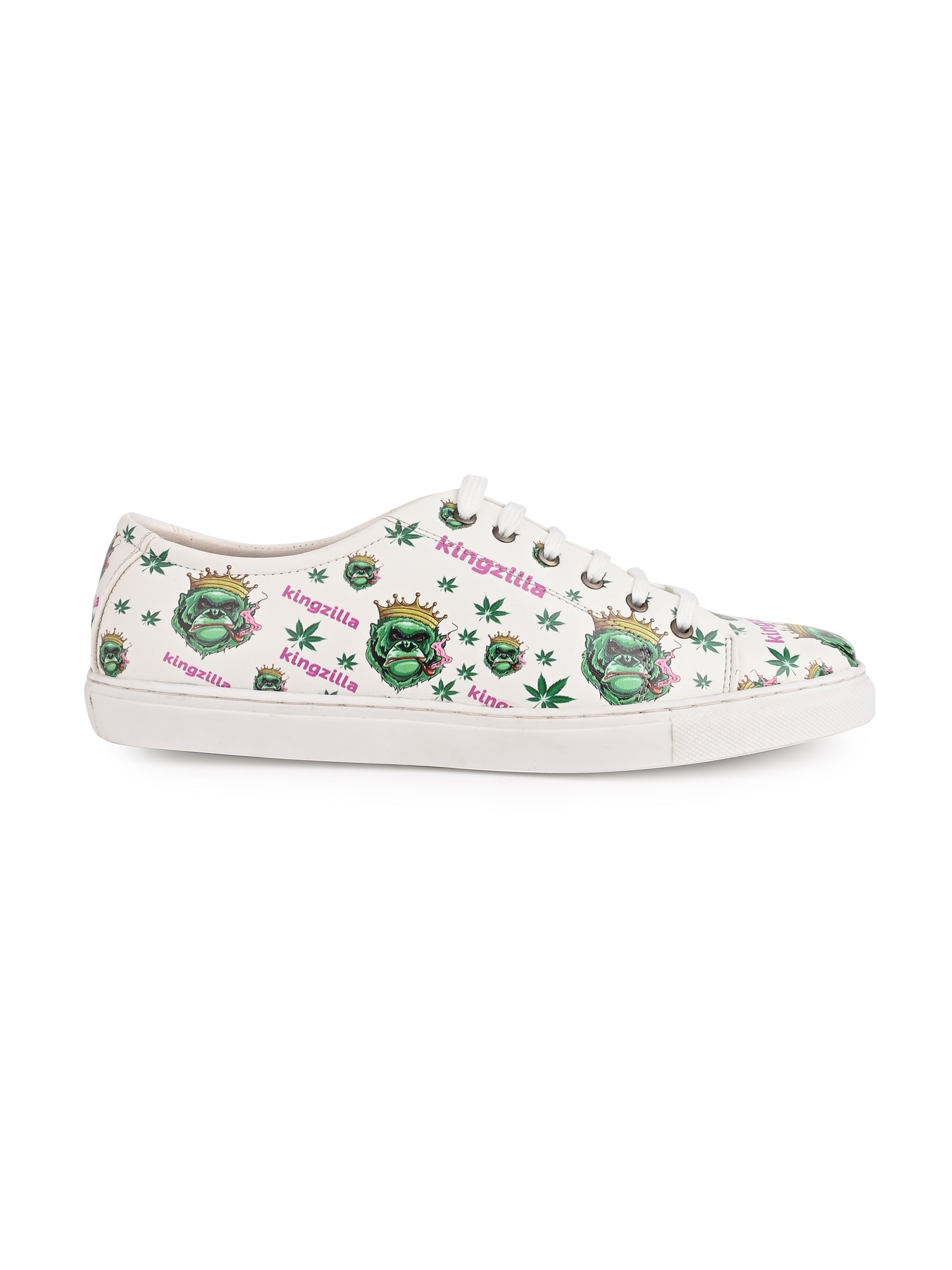 Kingzilla Botanical Pattern Vegan Leather Sneakers