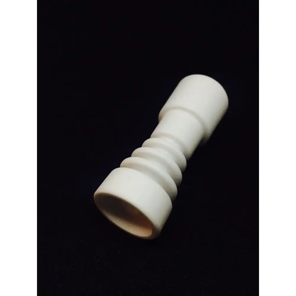 Finest female ceramic nail 18mm white pipe connector with ribbed middle