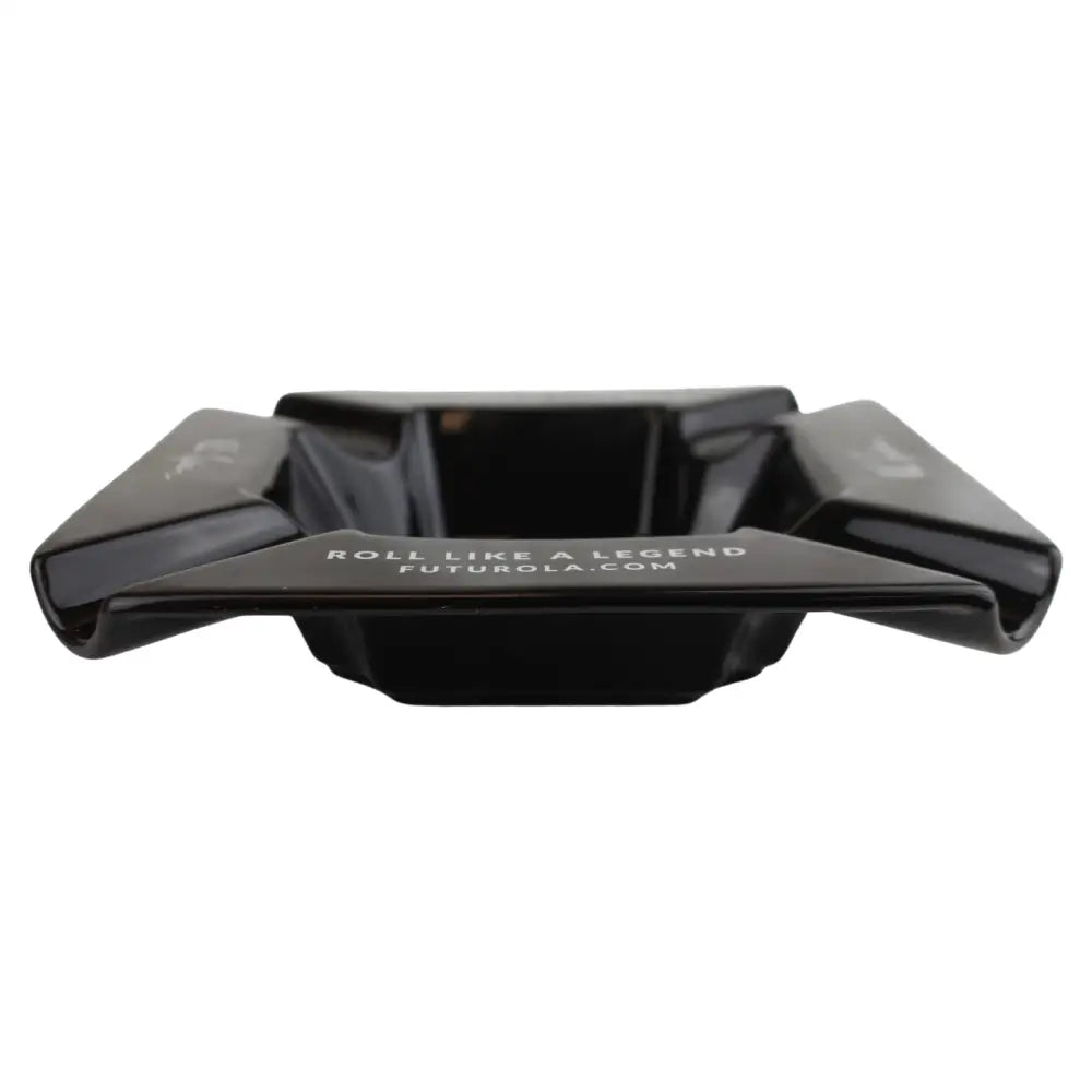 Black glossy Futurola collaboration ashtray Tyson with Roll like a legend inscription
