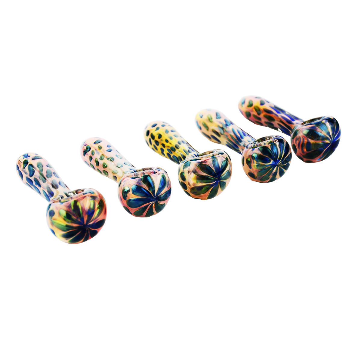 4.5-inch Gold Fume Double Glass Spoon Pipe