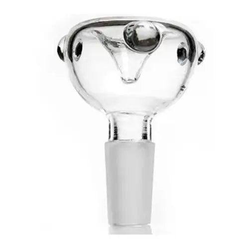 Clear glass bong bowl with male joint, frosted silicone base for glass water pipes