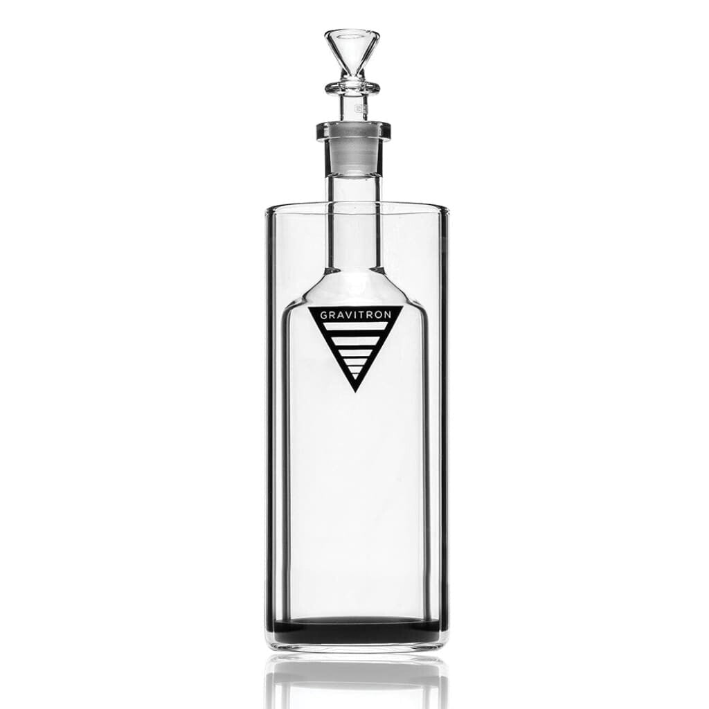 Clear Glass Bottle Grav Gravitron 2.0 Bong With Platinum Cured Silicone Grommet