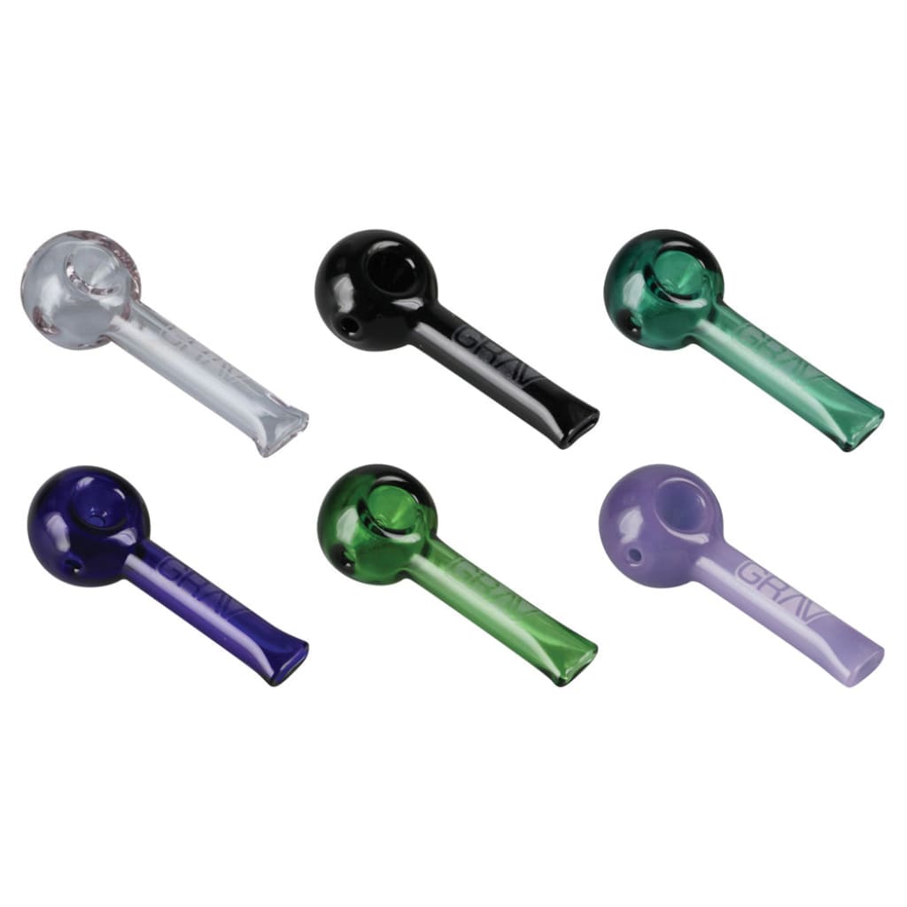 Grav Labs Pinch Spoon Glass Hand Pipe Assorted Colors: clear, black, green, blue, purple