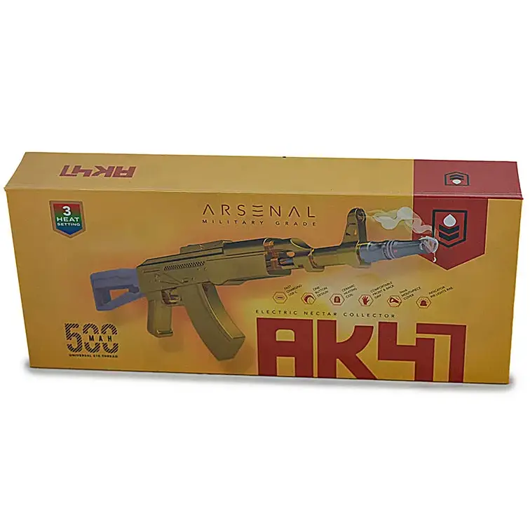 Gun shape electric nectar collector kit with gold blue toy AK-47 design