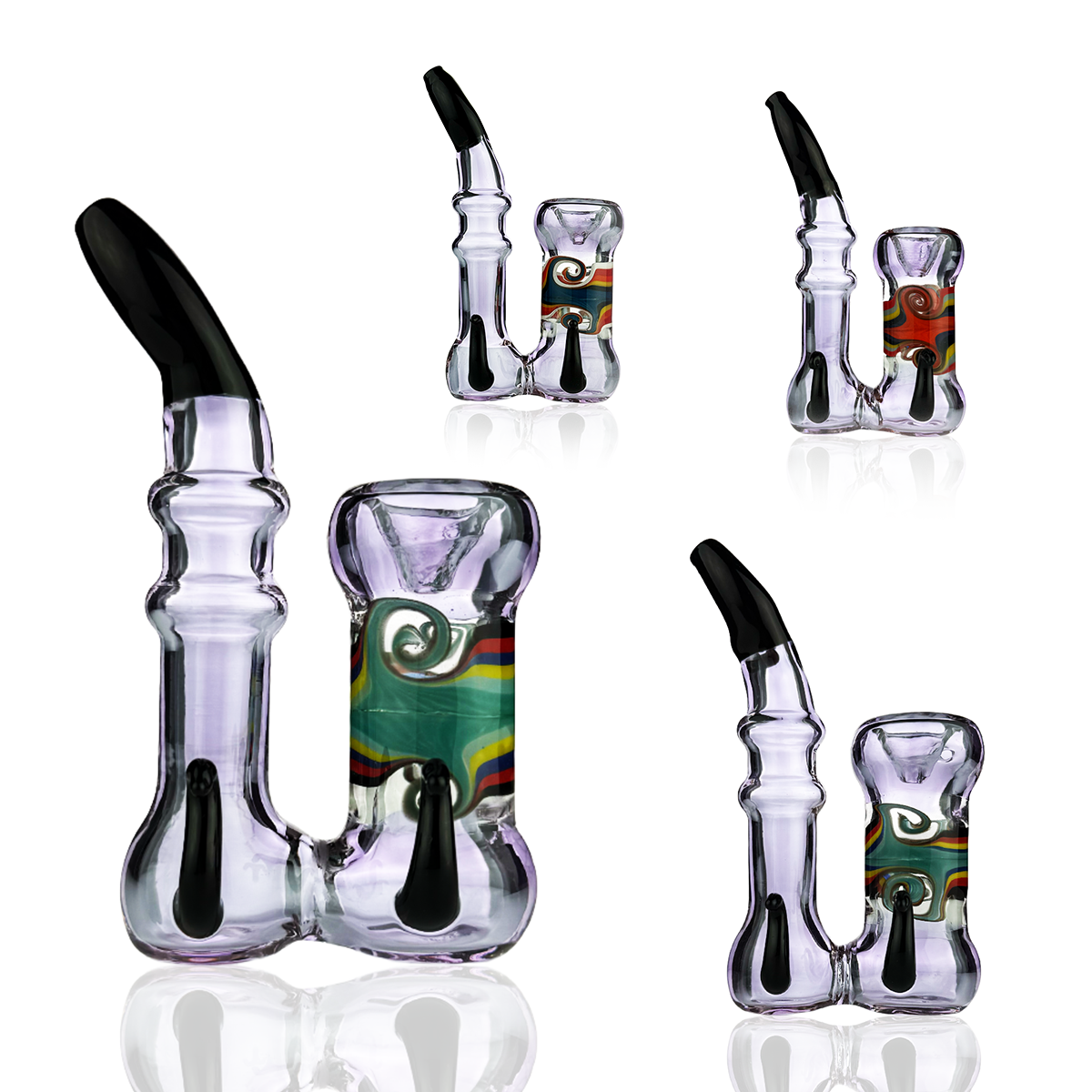 Purple Wig Wag Spoon Hand Pipe for Dry Herb