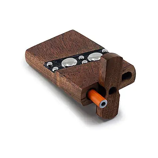 Handmade wooden large stud dugout with dark brown cigar cutter