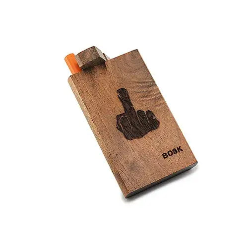 Handmade wooden middle finger dugout with bosk engraving