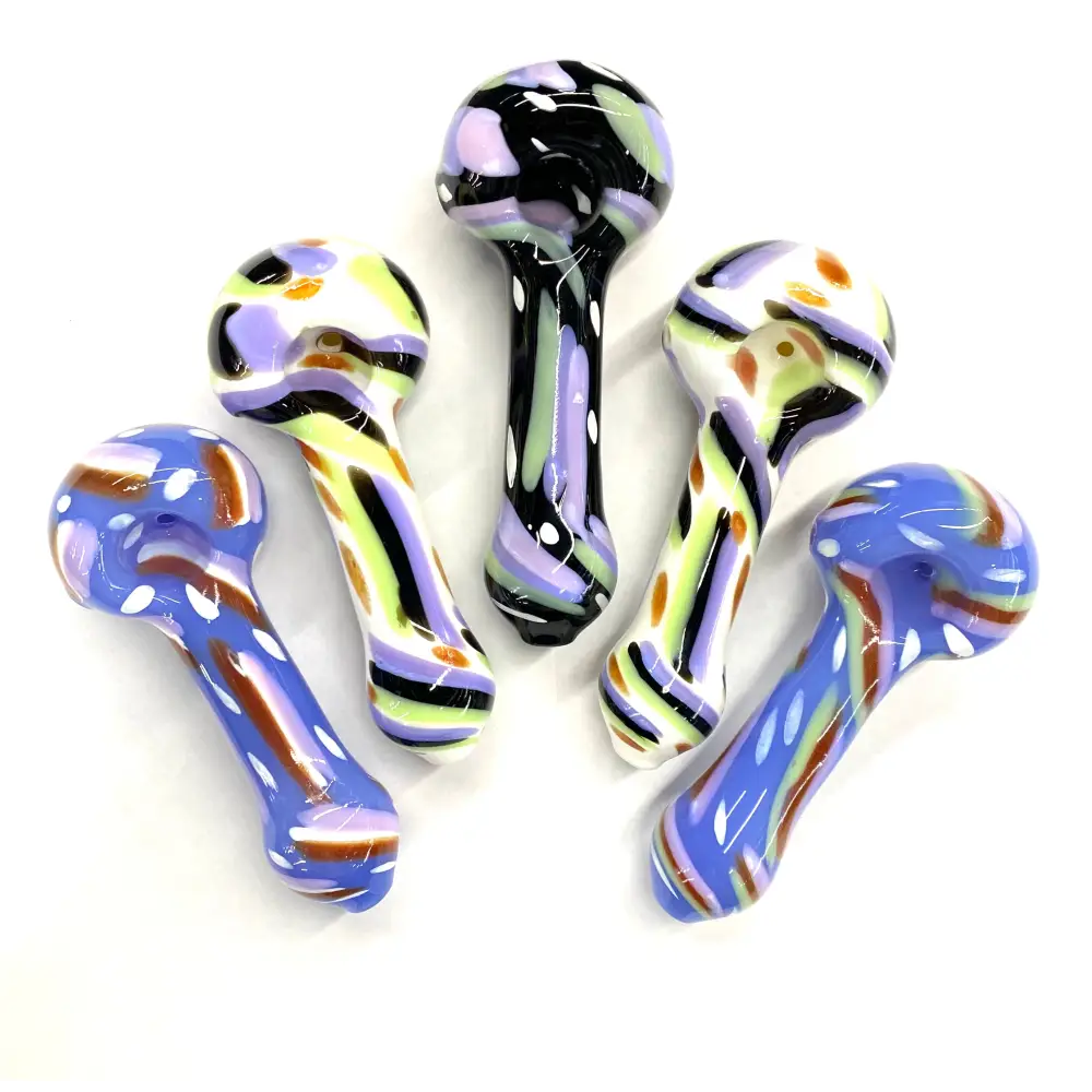 Colorful glass slime hand pipe for vibrant smoking experience with happy fumes glass and multicolor slime hand design