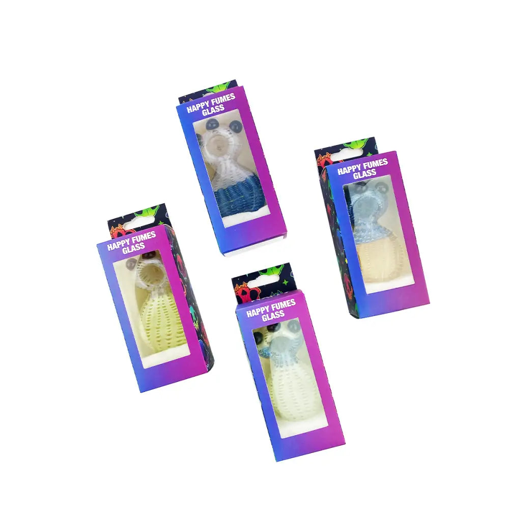 Safety covers for electrical outlets in various colors on a Slime Color Hand Pipe with Bubble Trap Design