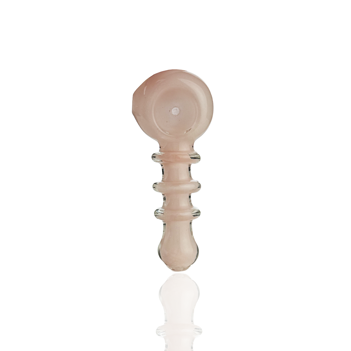 Artisan Frit Glass Spoon Hand Pipe with Rings