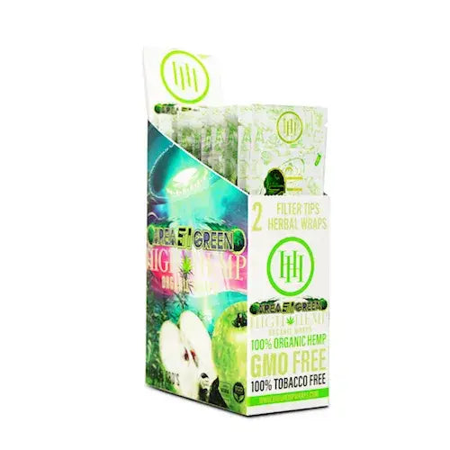 High Hemp organic blunt wraps in green white Real Green box