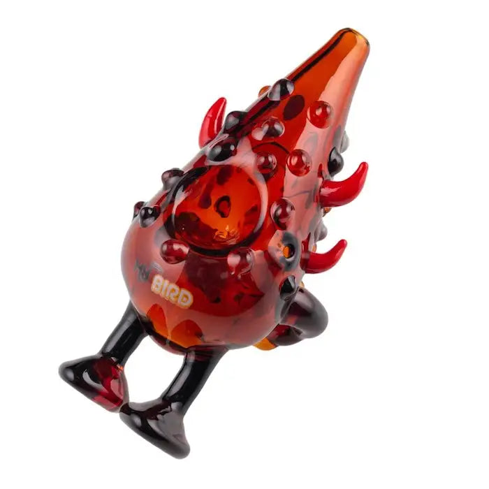 Red and black glass Hybird Monster Pipe smoking accessory