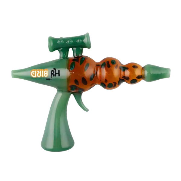 Green and orange glass ray gun novelty glass hand pipe for stylish sessions
