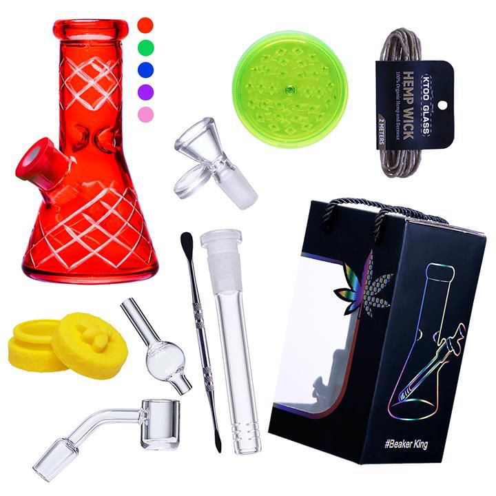 8-Inch 5mm Beaker Water Pipe Kit with Accessories