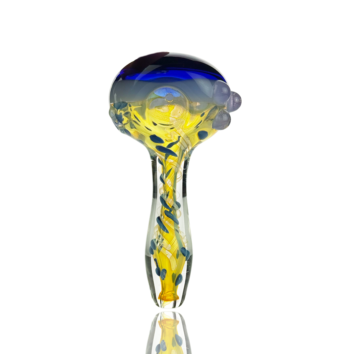 Artisan Silver Fume Glass Swirl Hand Pipe