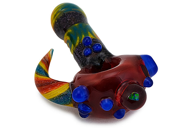 Artisan Dichro Glass Hand Pipe with Opal Accent
