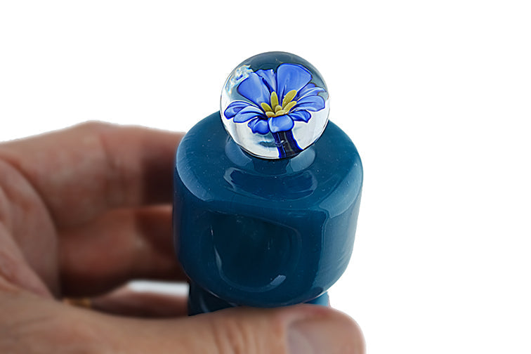 Artisan Flower Glass Pipe with Decorative Marble