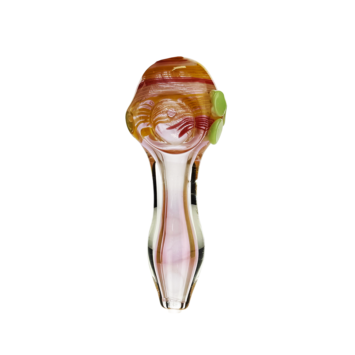 Gold Fume Spiral Design Glass Hand Pipe 4.5"