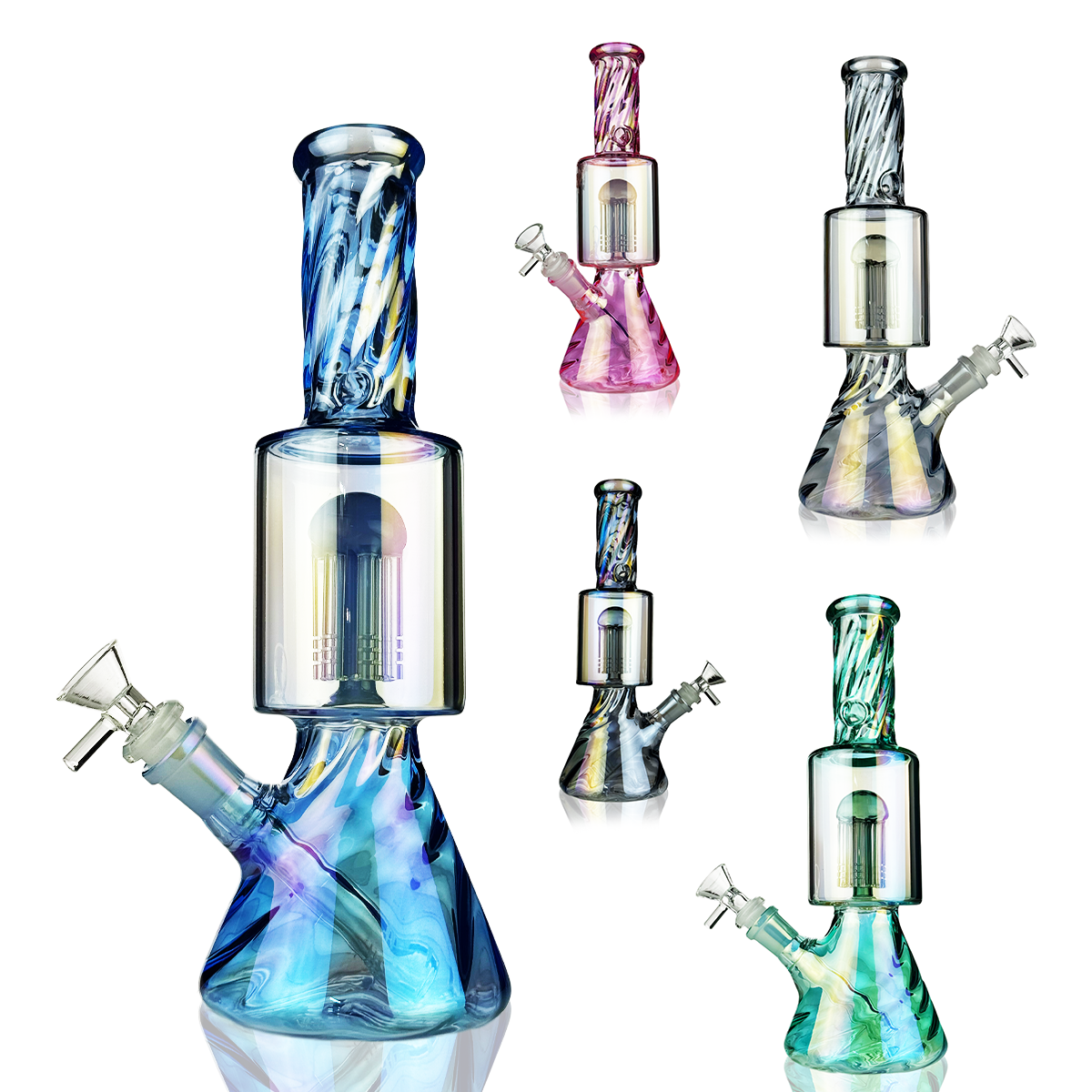 11" Electroplated Tree Perc Beaker Water Pipe