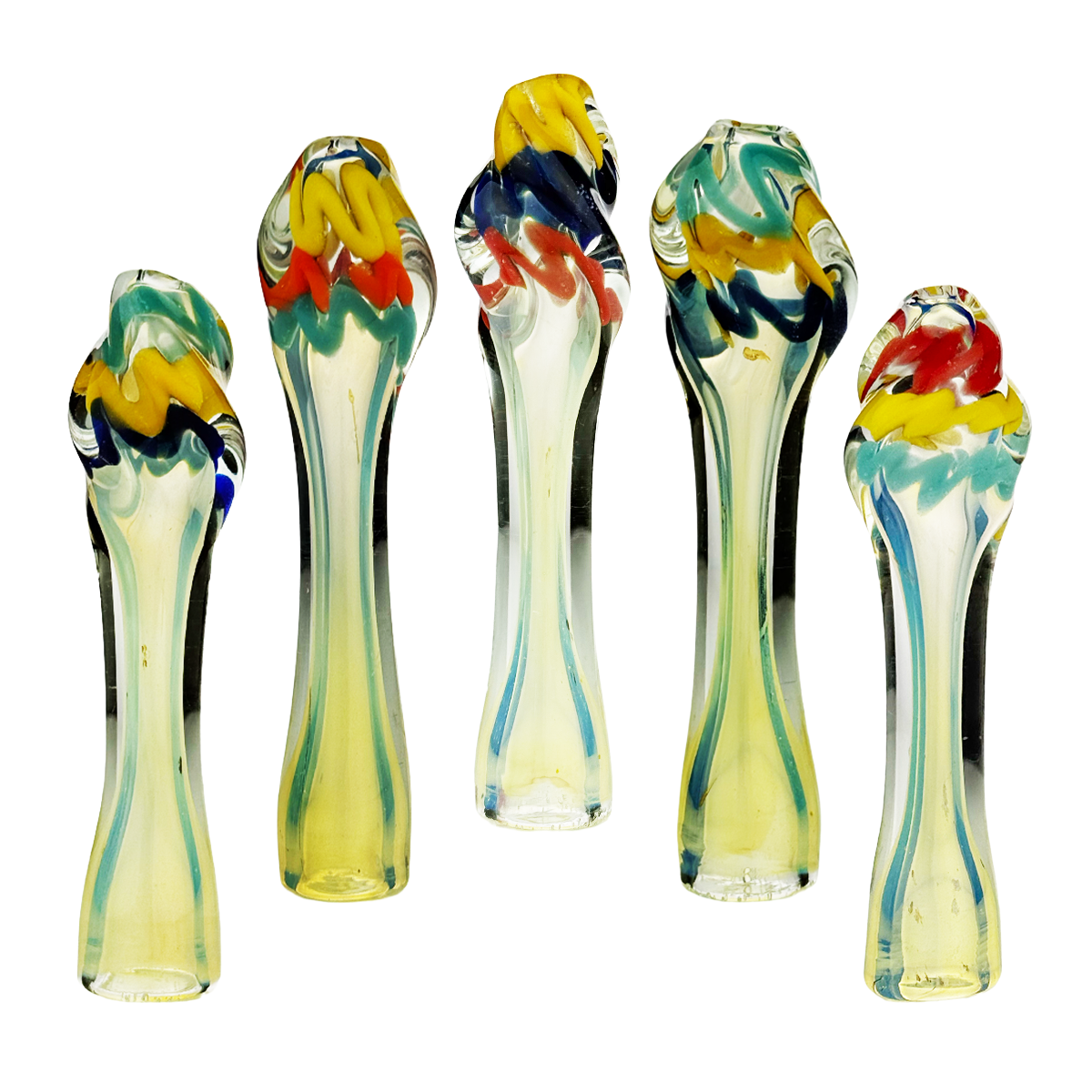 Artisan Twisted Silver Fume Glass Chillum