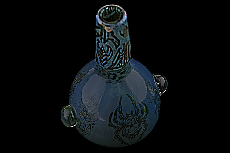 Intricate Fume Glass Herbal Bowl