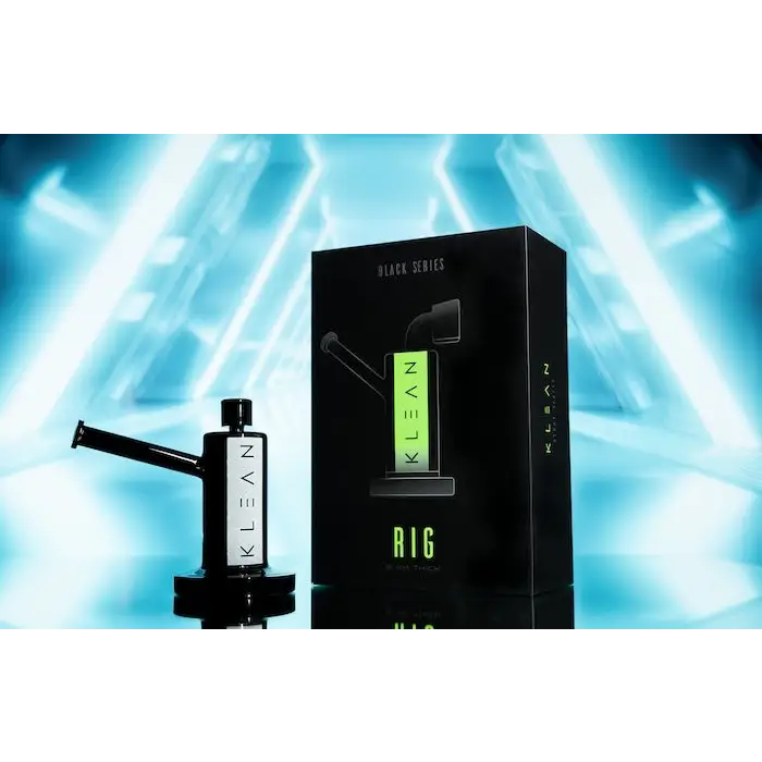 Klean Black Series Heavy Duty Dab Rig with box for connoisseurs featuring Klean Glass