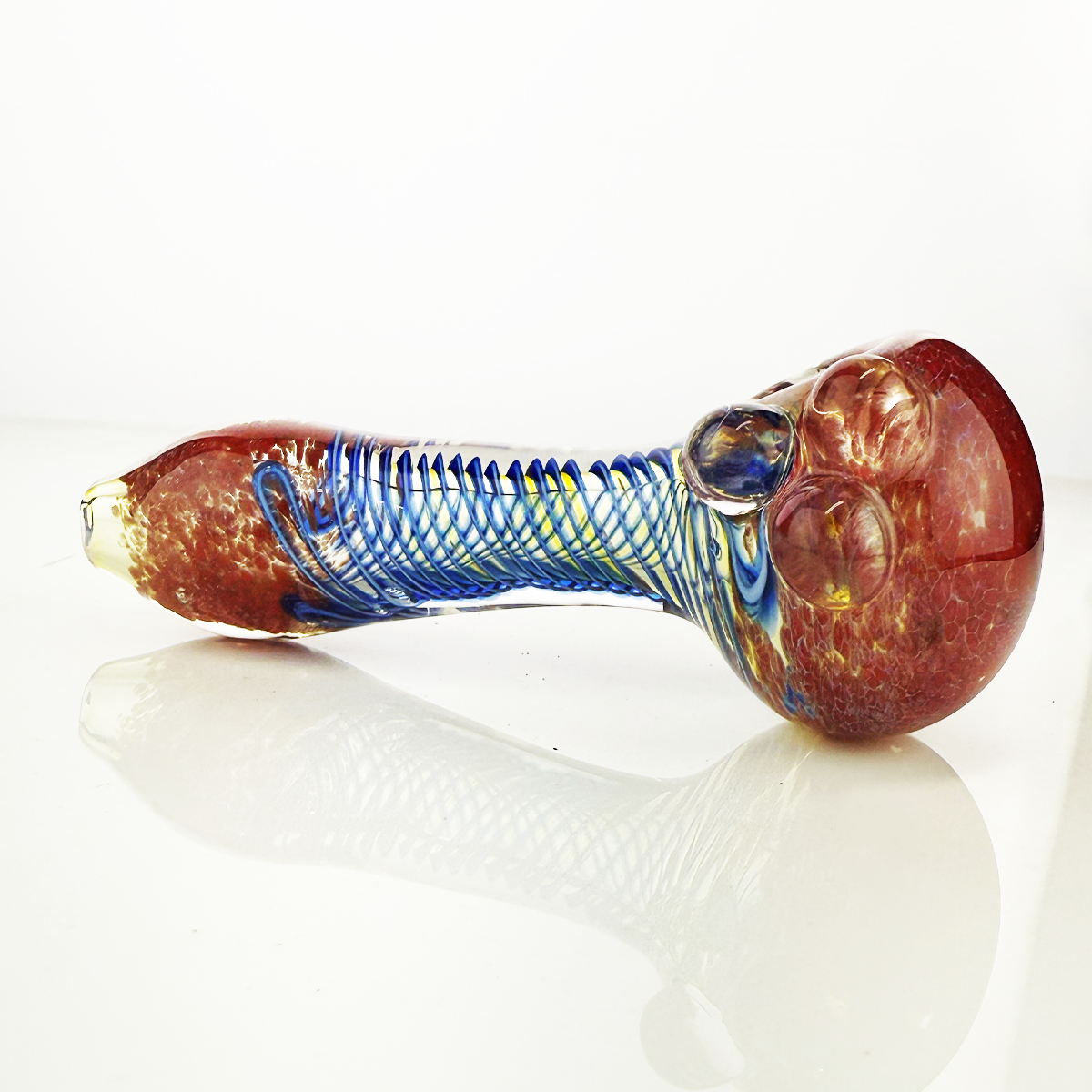 Frit Color Spiral Art Hand Pipe - 4.5 Inch