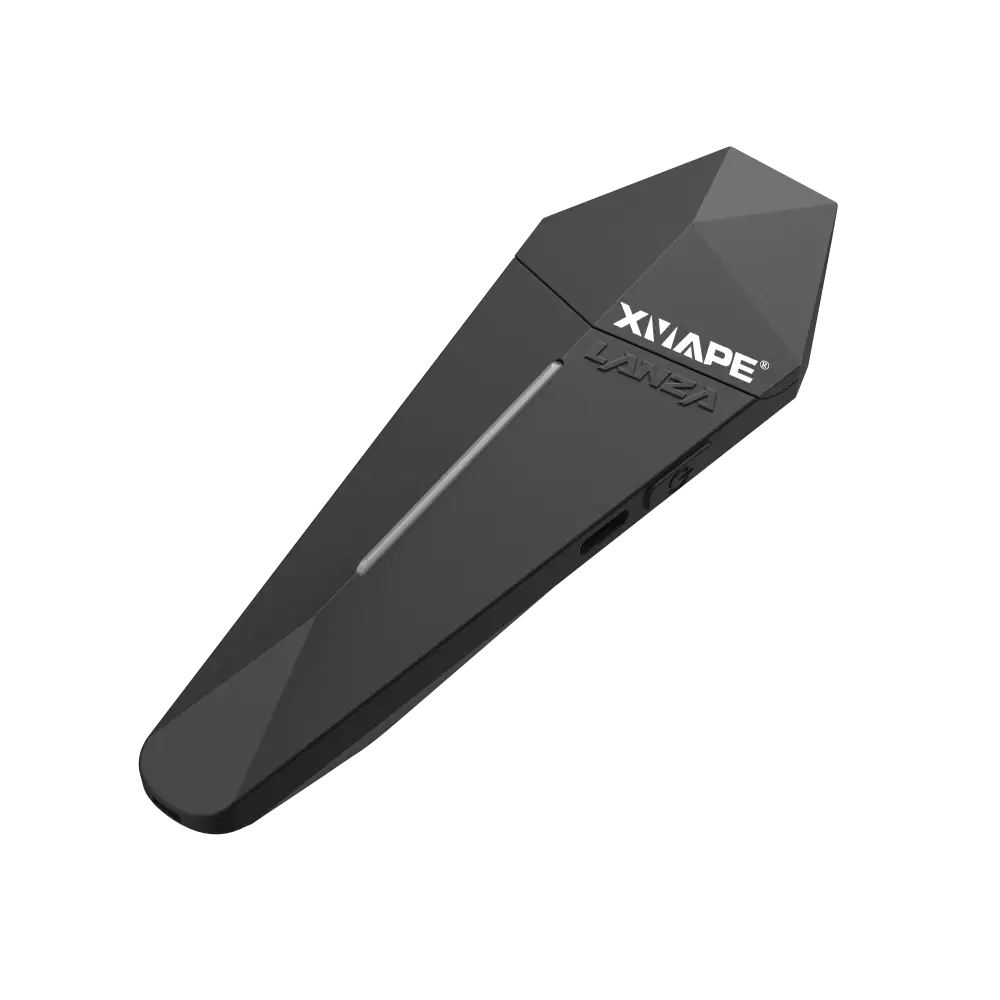 Black matte XVape Lanza vaporizer with ceramic conductive heating and RGB LED