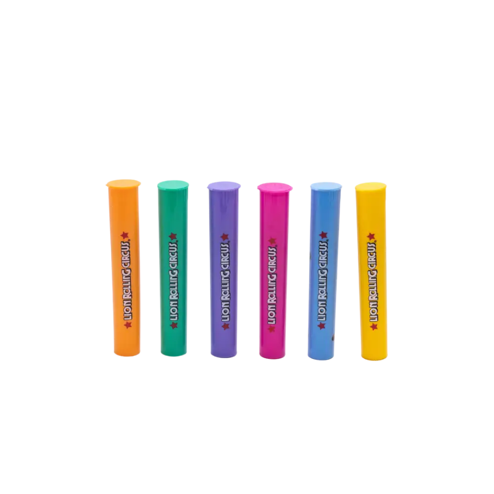 Six colorful highlighter markers for the King Size Blunt Holder with Circus Character Designs