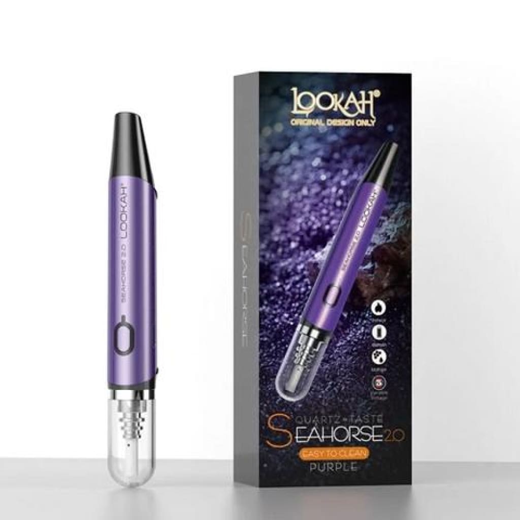 Purple Lookah Seahorse 2.0 nectar collector kit with ceramic tube