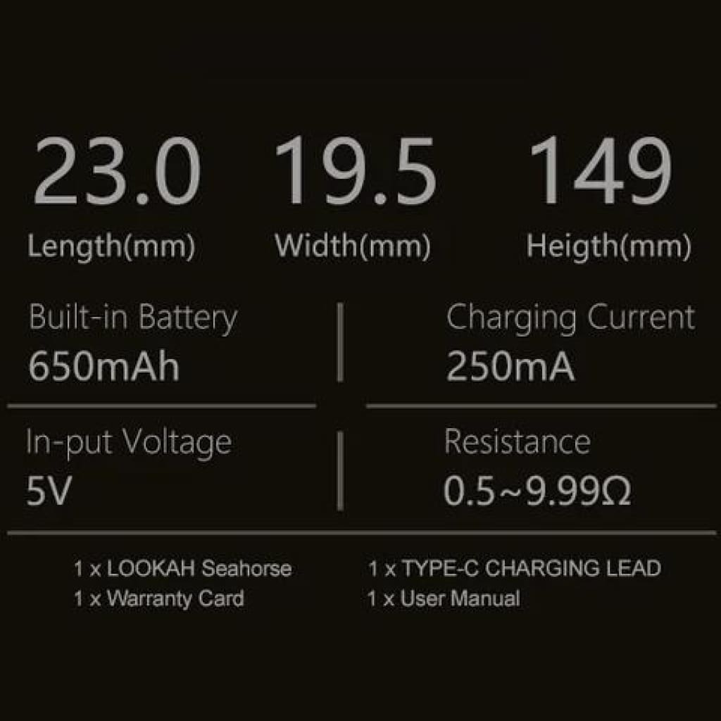 Lookah Seahorse 2.0 nectar collector kit with black ceramic tube and 650mAh battery