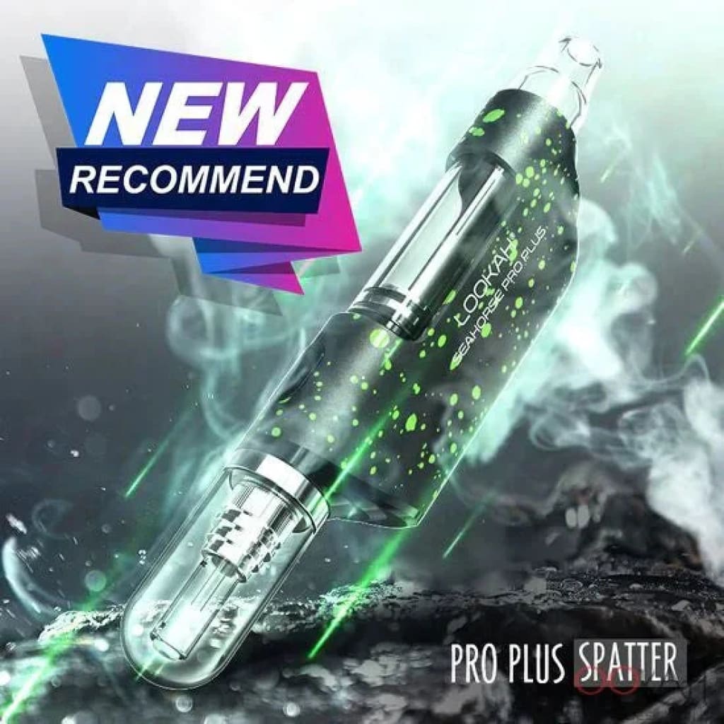 Lookah Seahorse Pro Plus Dab Pen with quartz tip and sleek green speckled design