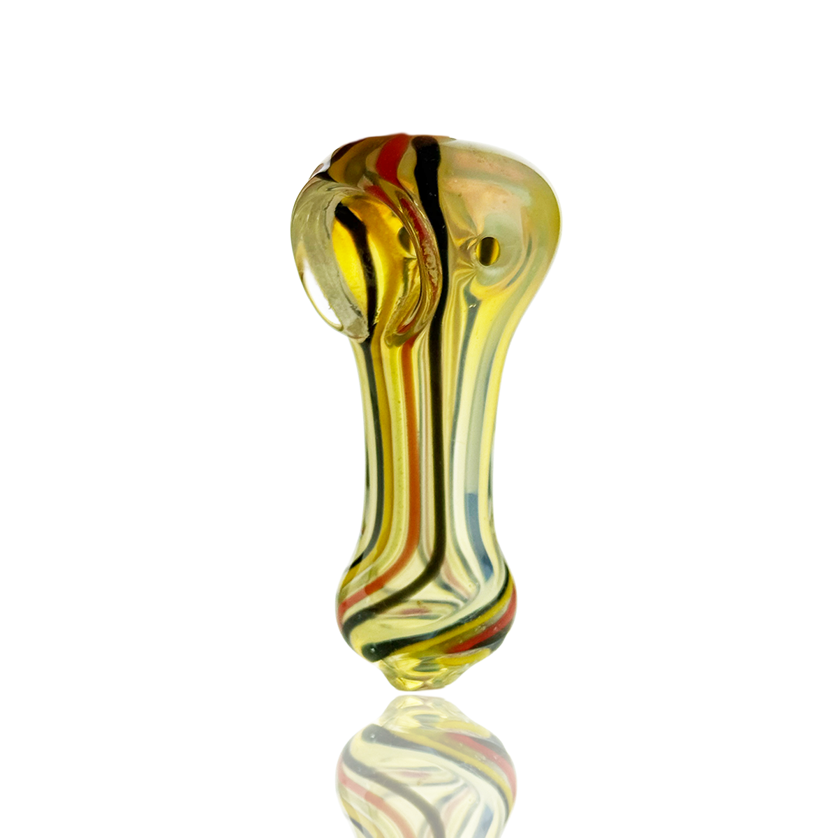 Artisan Silver Fume Glass Spoon Pipe