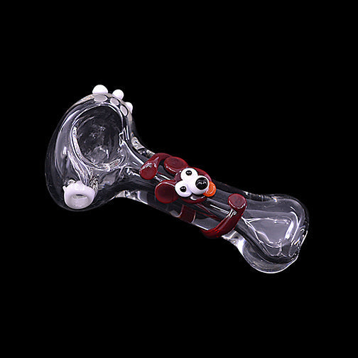 Artisan Glass Pipe with Whimsical Animal Design