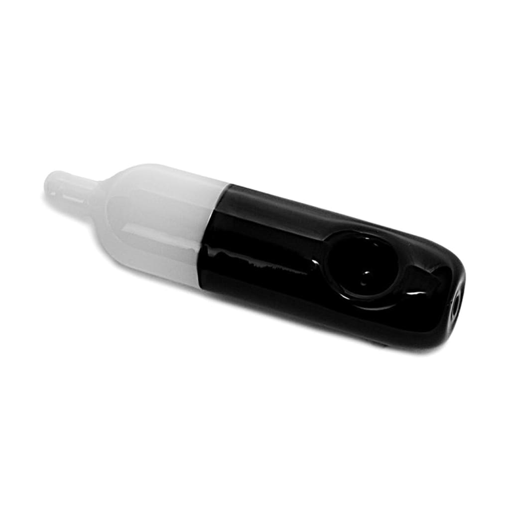 Black and white tattoo machine grip with clear tip, similar to a milky color disposable vape