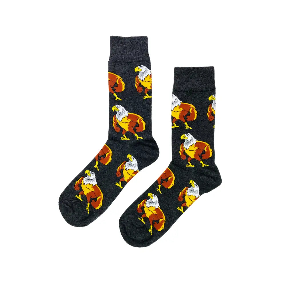 Muscle Eagle Socks with colorful chicken designs for a comfortable fit for everyone